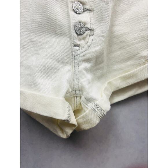 Free P We The Free People Women Romeo Roll Cuff Button Fly Shorts Size 26 White - Picture 8 of 15